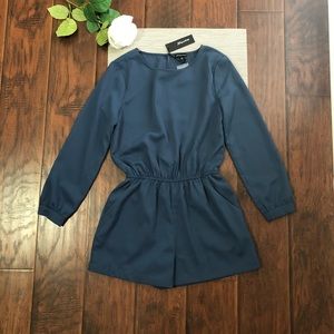 Shinestar Long sleeve Open Back Romper